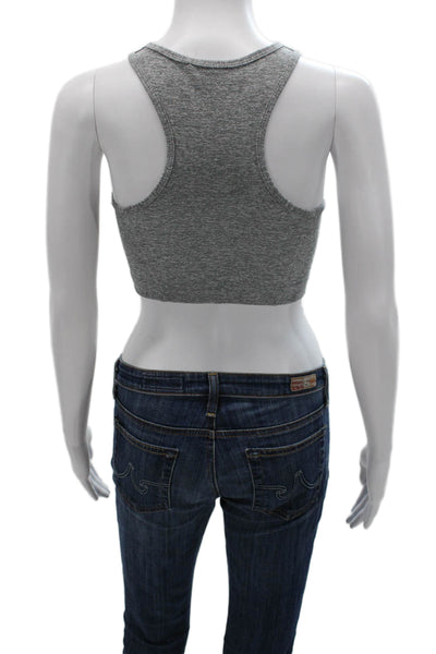 Outdoor Voices Women Cropped High Neck Tank Gray Size S