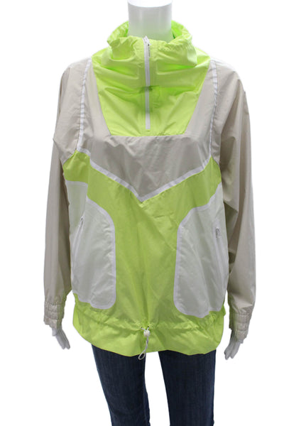 Adidas by Stella McCartney Women Anorak Beige Drawstring Geometric Size XS