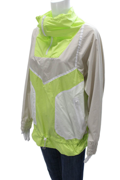 Adidas by Stella McCartney Women Anorak Beige Drawstring Geometric Size XS