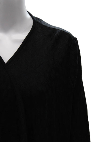 St. John Collection Unisex Black V Neck Cardigan 72% Rayon 28% Wool Size M