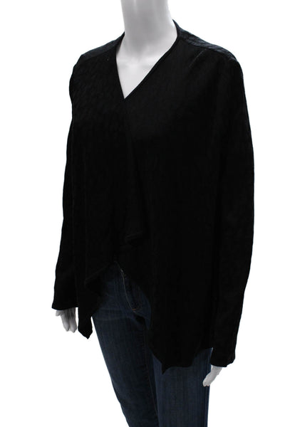 St. John Collection Unisex Black V Neck Cardigan 72% Rayon 28% Wool Size M