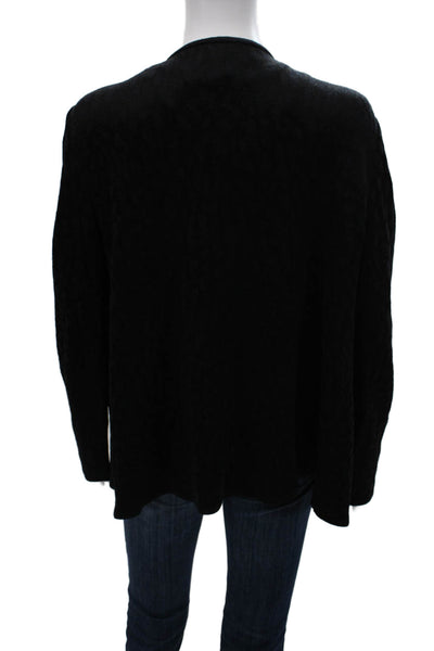 St. John Collection Unisex Black V Neck Cardigan 72% Rayon 28% Wool Size M