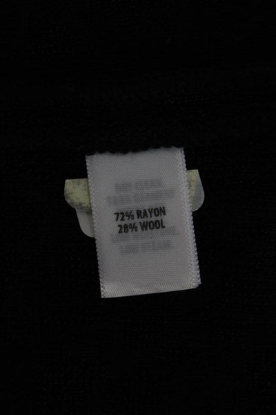 St. John Collection Unisex Black V Neck Cardigan 72% Rayon 28% Wool Size M