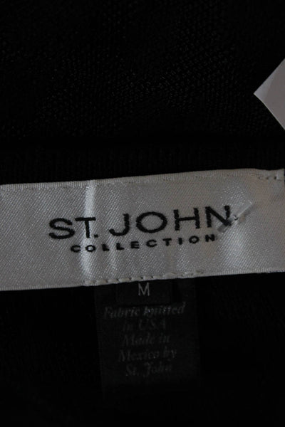 St. John Collection Unisex Black V Neck Cardigan 72% Rayon 28% Wool Size M