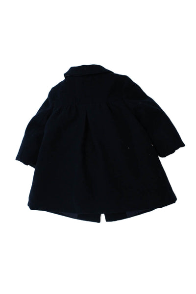 Mayoral Girls Collared Long Sleeves Double Breast Coat Navy Blue Size 24 M