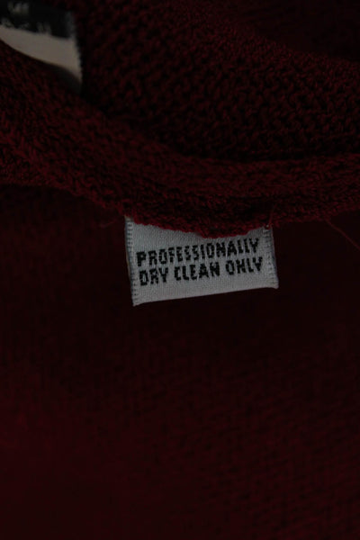 Designer Unisex Red Mockneck Wool Rayon Pullover Sweater Long Sleeve Zip Size PP