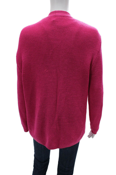 St. John Womens Pink Wool V-Neck Button Cardigan Long Sleeve Size PP