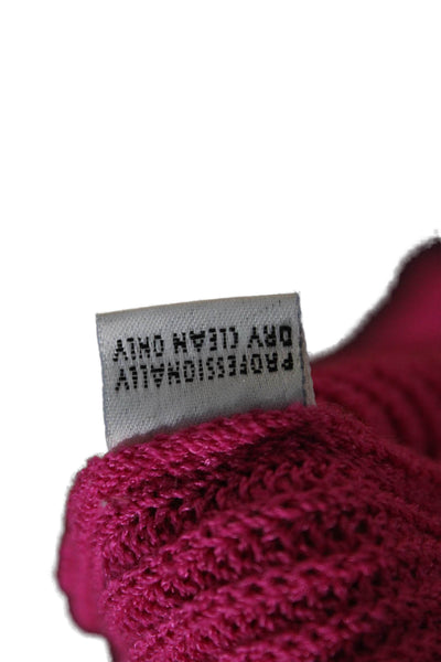 St. John Womens Pink Wool V-Neck Button Cardigan Long Sleeve Size PP