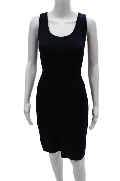 St. John For Neiman Marcus Women Tank Dress Dark Blue Wool Knee Length Size 4
