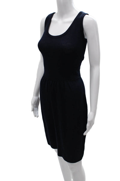 St. John For Neiman Marcus Women Tank Dress Dark Blue Wool Knee Length Size 4