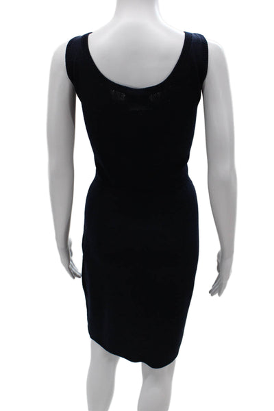 St. John For Neiman Marcus Women Tank Dress Dark Blue Wool Knee Length Size 4