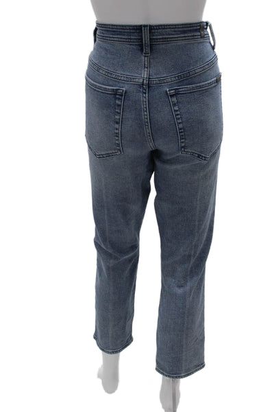 7 For All Mankind Womens Mom Cropped High Rise Blue Jeans Size 30