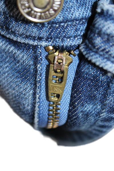 7 For All Mankind Womens Mom Cropped High Rise Blue Jeans Size 30