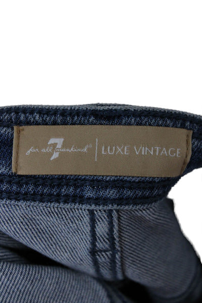 7 For All Mankind Womens Mom Cropped High Rise Blue Jeans Size 30