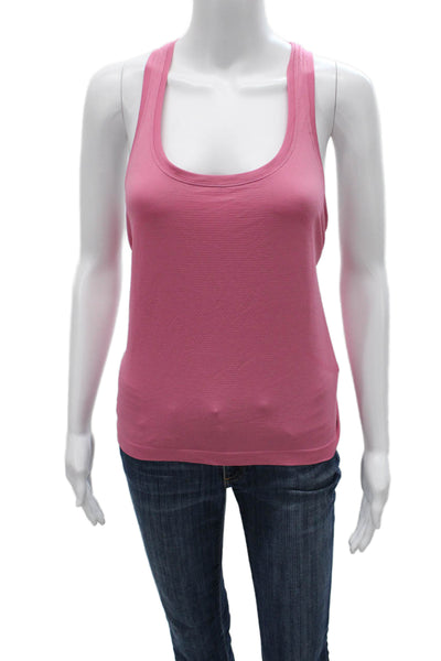 Lululemon Women Pink Square Neck Sleeveless Basic Tank Size 12