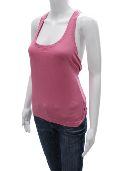Lululemon Women Pink Square Neck Sleeveless Basic Tank Size 12