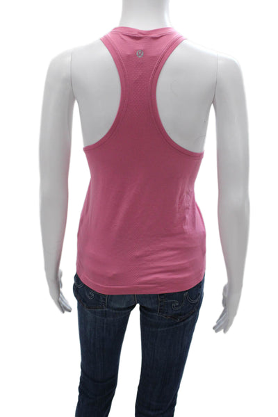 Lululemon Women Pink Square Neck Sleeveless Basic Tank Size 12