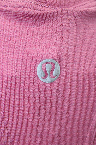 Lululemon Women Pink Square Neck Sleeveless Basic Tank Size 12