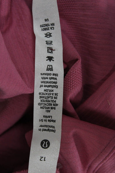 Lululemon Women Pink Square Neck Sleeveless Basic Tank Size 12