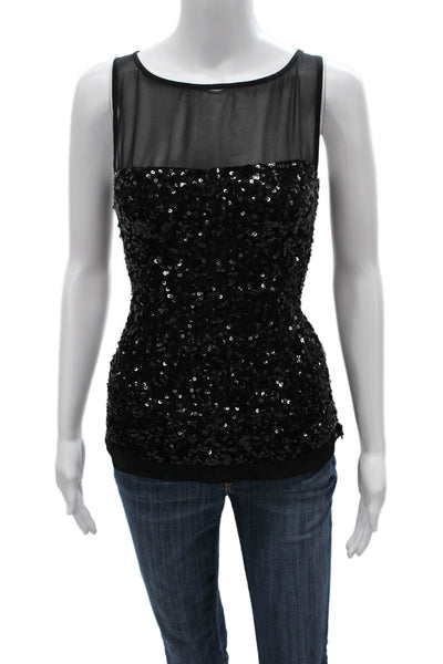 Michael Michael Kors Women Sleeveless Round Neck Black Tank Polyester Size S