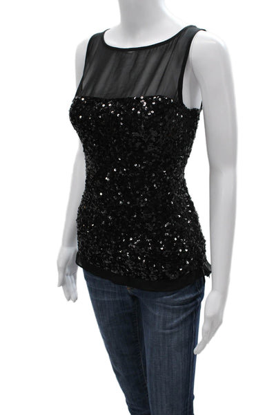 Michael Michael Kors Women Sleeveless Round Neck Black Tank Polyester Size S