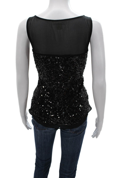 Michael Michael Kors Women Sleeveless Round Neck Black Tank Polyester Size S