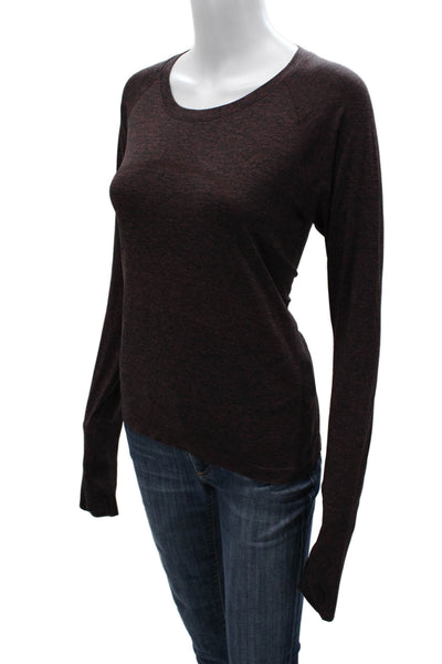 Lululemon Women Basic Long Sleeve T-Shirt Brown Size 12