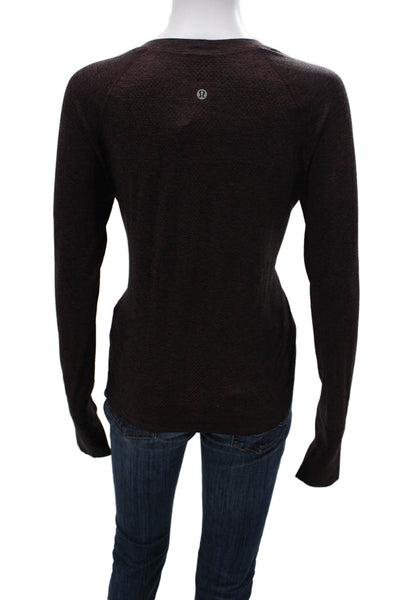 Lululemon Women Basic Long Sleeve T-Shirt Brown Size 12