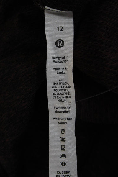 Lululemon Women Basic Long Sleeve T-Shirt Brown Size 12