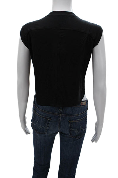 Lululemon Womens Cropped T-Shirt Black Crew Neck Sleeveless Size 8