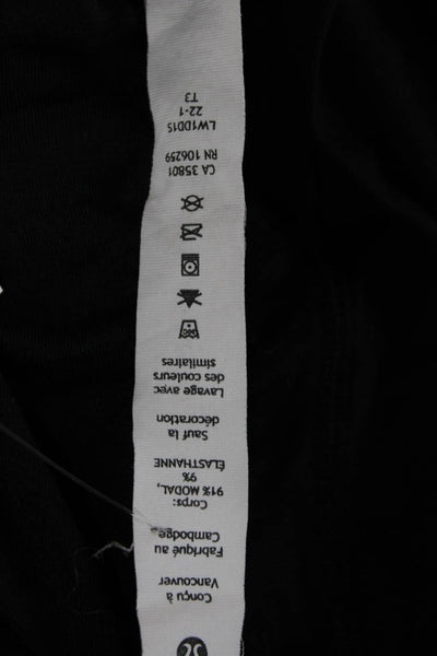 Lululemon Womens Cropped T-Shirt Black Crew Neck Sleeveless Size 8