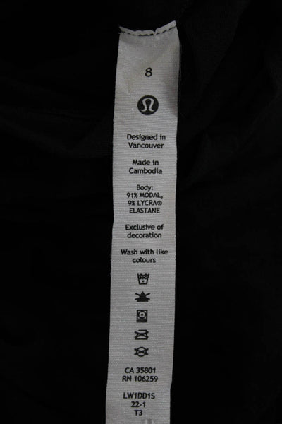 Lululemon Womens Cropped T-Shirt Black Crew Neck Sleeveless Size 8