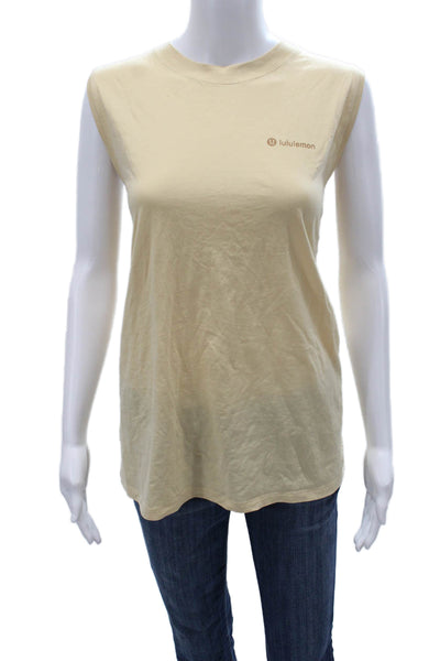 Lululemon Womens Beige Basic Pima Cotton Tank Sleeveless Size 10
