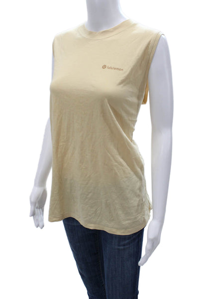 Lululemon Womens Beige Basic Pima Cotton Tank Sleeveless Size 10