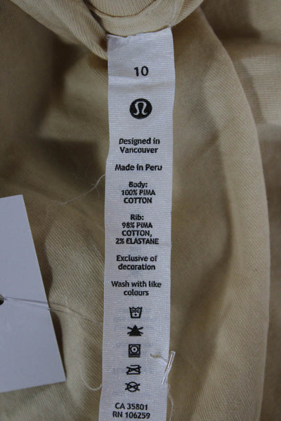 Lululemon Womens Beige Basic Pima Cotton Tank Sleeveless Size 10