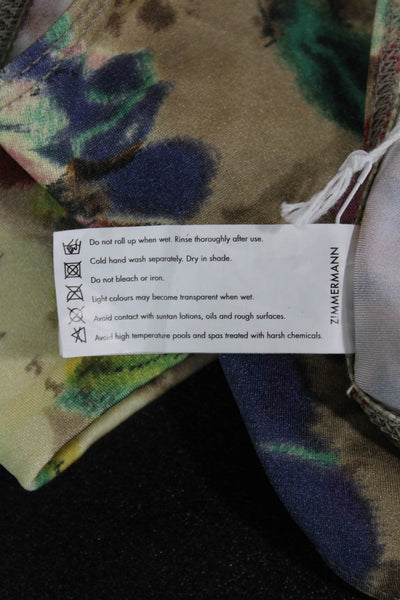 Zimmermann Women Floral Multicolor Nylon Bikini Bottoms Size 0
