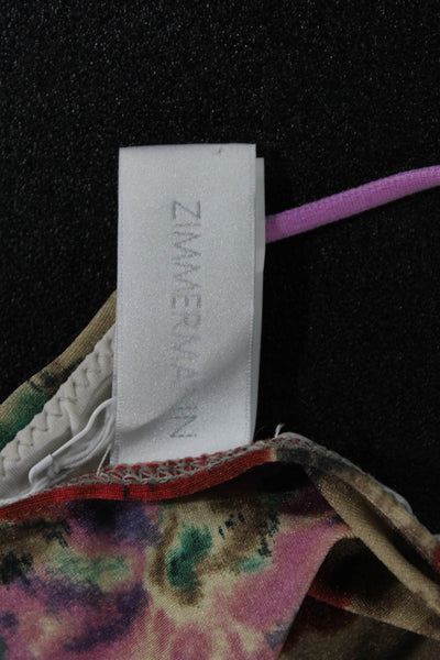 Zimmermann Women Floral Multicolor Nylon Bikini Bottoms Size 0