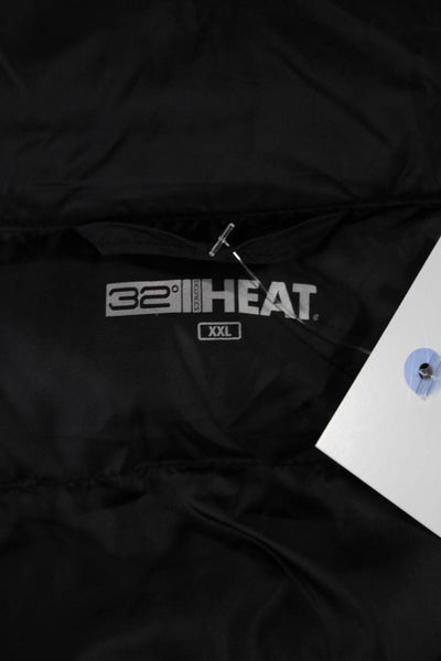 32 Degree Heat Unisex Black Quilted Puffer Nylon Jacket Size 2XL