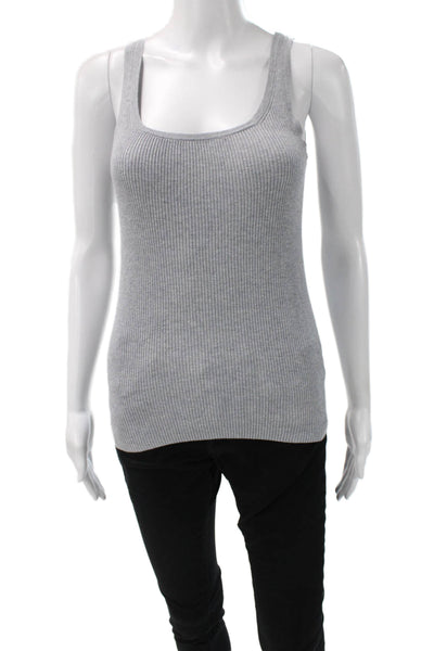 Michael Michael Kors Womens Basic Sleeveless Square Neck Cotton Tank Gray Size S