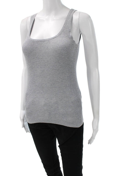 Michael Michael Kors Womens Basic Sleeveless Square Neck Cotton Tank Gray Size S