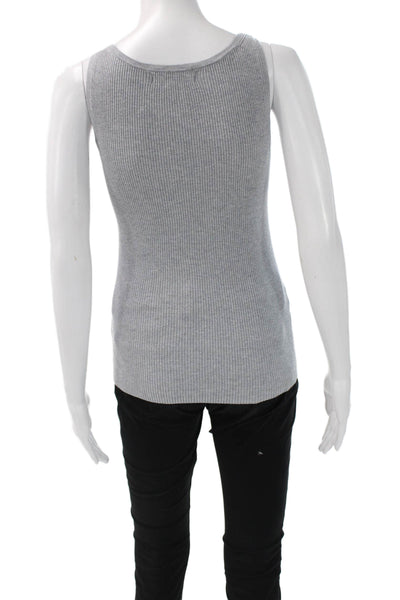 Michael Michael Kors Womens Basic Sleeveless Square Neck Cotton Tank Gray Size S
