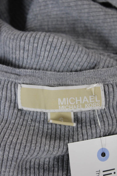 Michael Michael Kors Womens Basic Sleeveless Square Neck Cotton Tank Gray Size S