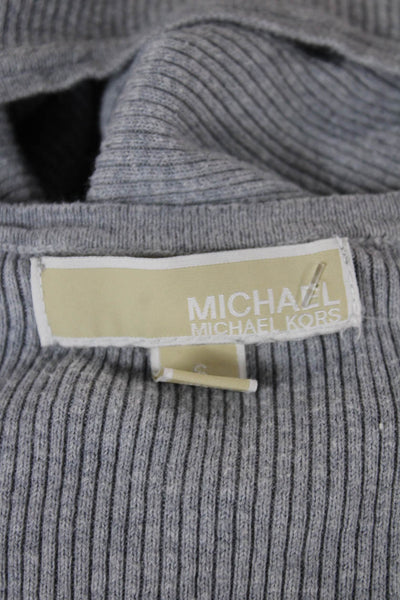 Michael Michael Kors Womens Basic Sleeveless Square Neck Cotton Tank Gray Size S