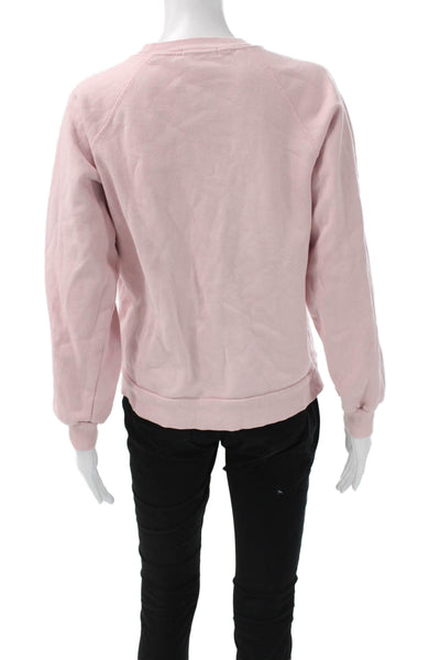 Ragdoll Womens Pullover Sweatshirt Pink Crew Neck Graphic Size S