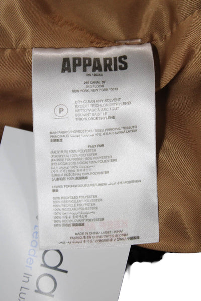 Apparis Women Brown Pea Coat Collared 3/4 Sleeve Button 100% Polyester Size PP
