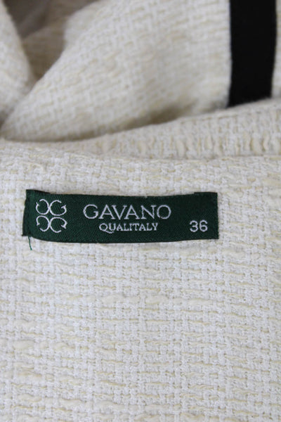 Gavano Women Collared Sleeveless Acrylic Vest Beige Button Classic Size 36