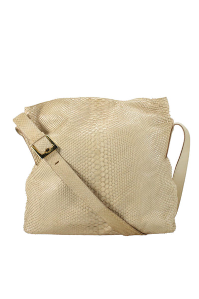 Escada Womens Textured Snap Closure Shoulder Bag Beige