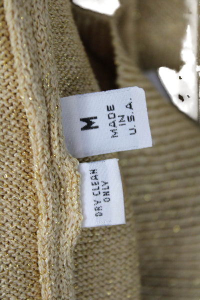 St. John Basics Unisex Beige Mock Neck Short Sleeve Pullover Sweater Size M