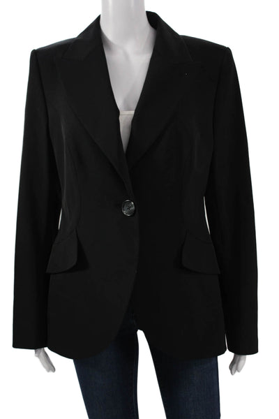 Escada Women Blazer Black Collared Long Sleeve Button Size 42