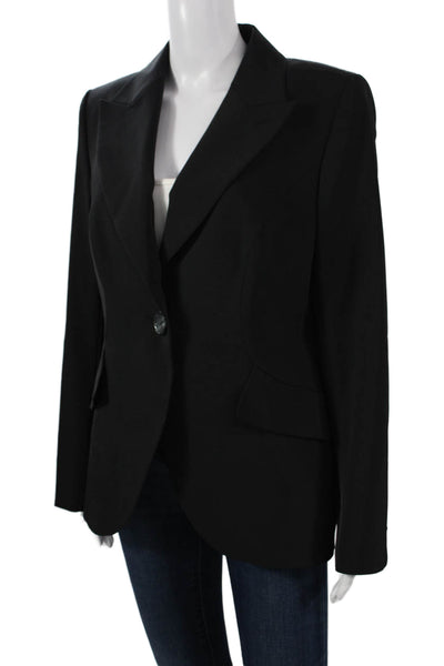 Escada Women Blazer Black Collared Long Sleeve Button Size 42